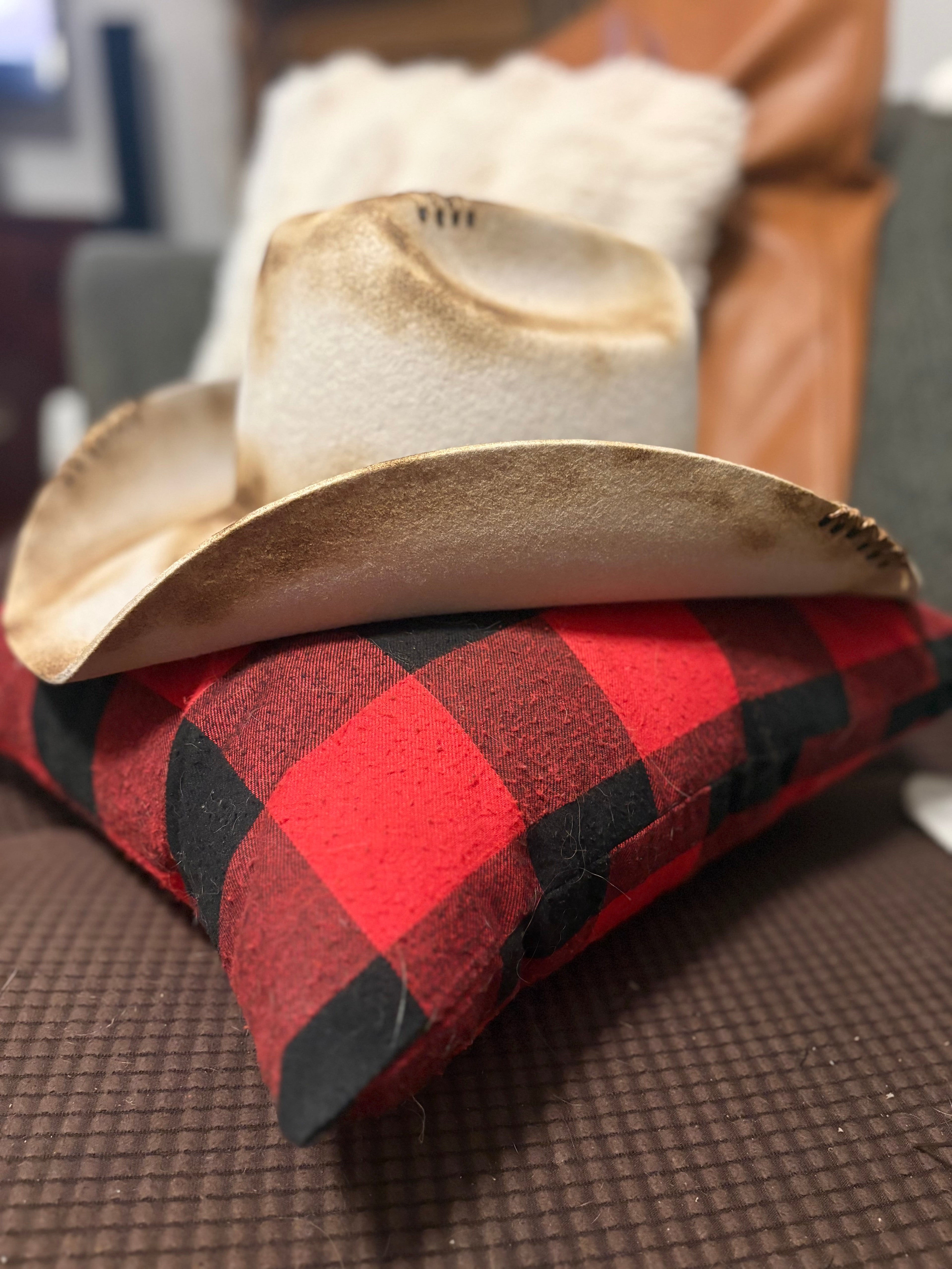 Silver belly felt cowboy hat — brim detail view